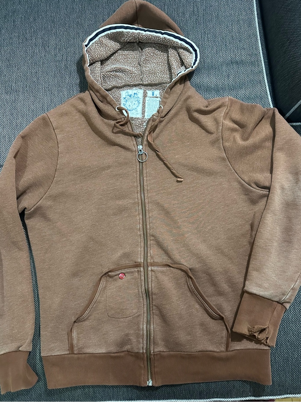 Trovata Chocolate Brown Zip Hoodie vintage RARE, some sleeve fraying (pictured)
